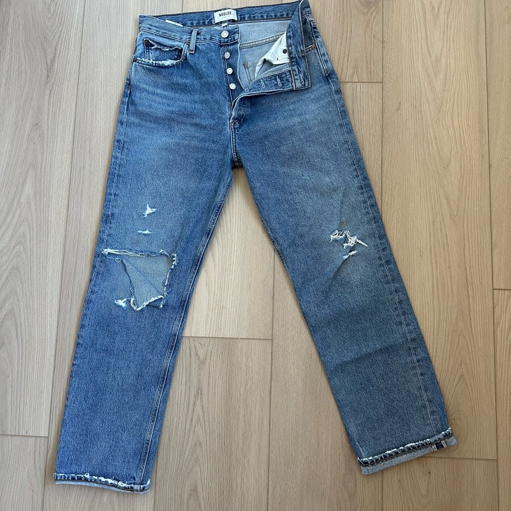 Agolde Women’s Distressed Straight Jeans Sz 28